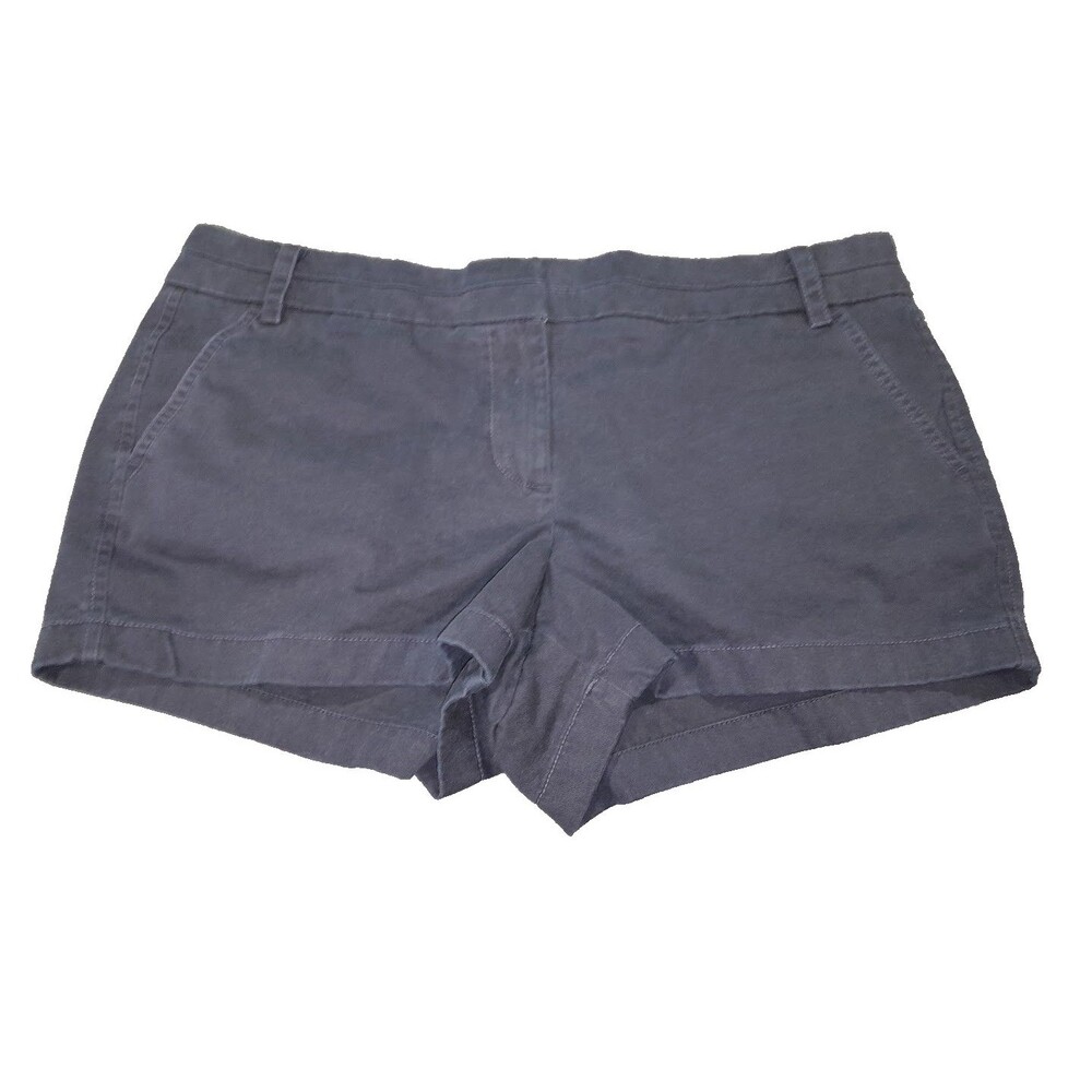 J. Crew Womens Navy Blue Chino Summer Shorts 100% Cotton Sz 14 36 waist Mid rise